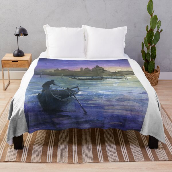 Item preview, Venice Italy gondolier and church of Santa Maria della Salute moonlit in medieval city of Venice, Italy.  designed and sold by rfoxphoto.