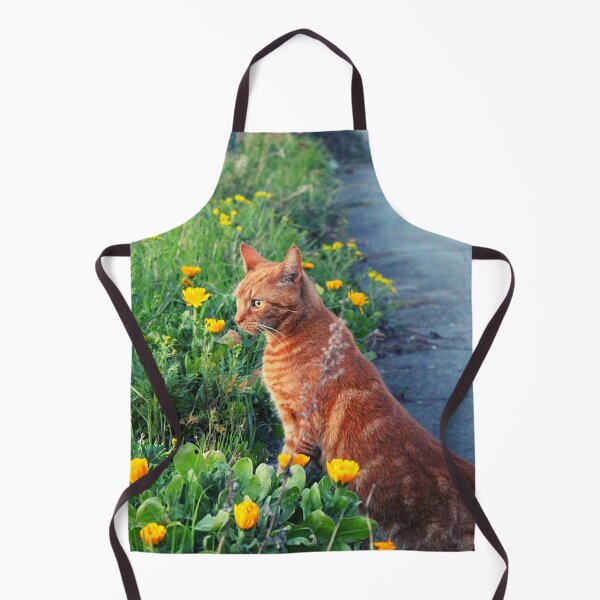 Item preview, Orange Cat With Flowers Photograph designed and sold by Designs24U.