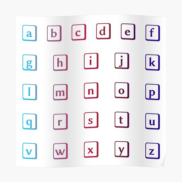 "playful alphabet in boxes (lowercase)" Poster for Sale by SugarDesign Redbubble