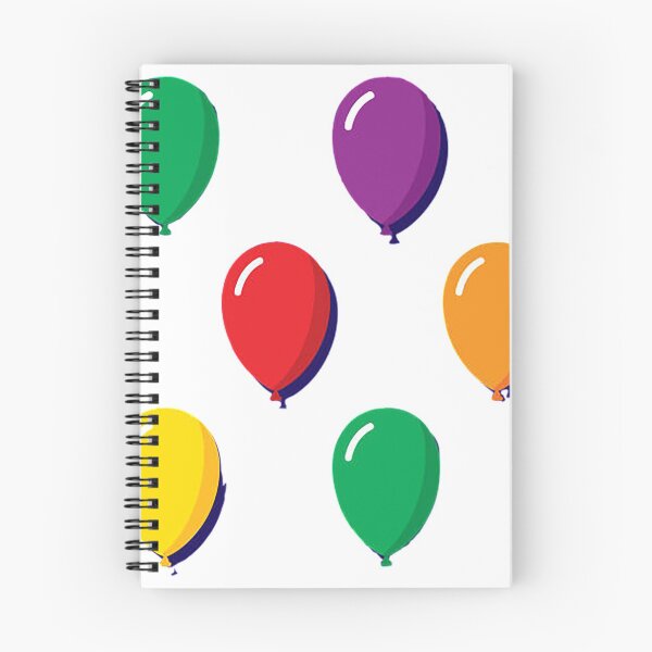 Item preview, Six Balloons, Illustration, Red, Purple, Orange, Yellow, Green, inflated, pop, colorful, birthday designed and sold by Nostrathomas66.