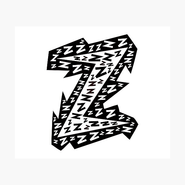 Item preview, Letter Z (transparent/white on black) designed and sold by artfulnotebook.
