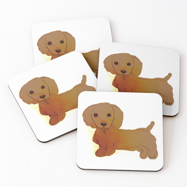 Aperçu de l'œuvre Aquarelle mignon chiot teckel aquarelle très mignonne créée et vendue par WatercolorFun.