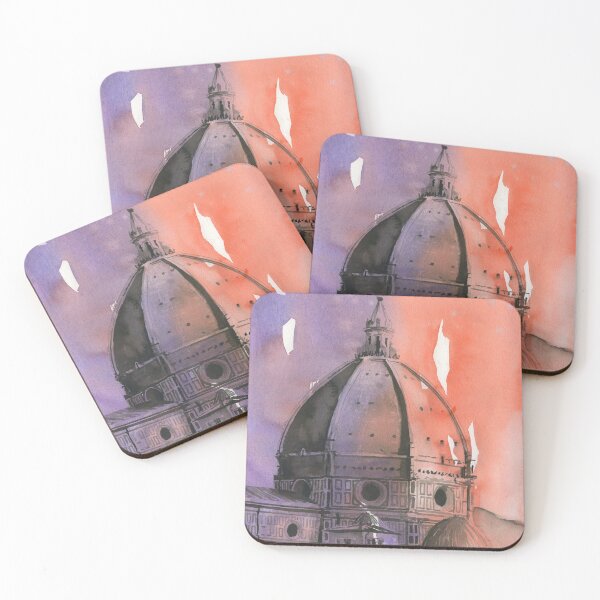 Item preview, Brunelleschi's dome on the Florence Duomo- Italy.  Watercolor painting Florence Duomo designed and sold by rfoxphoto.