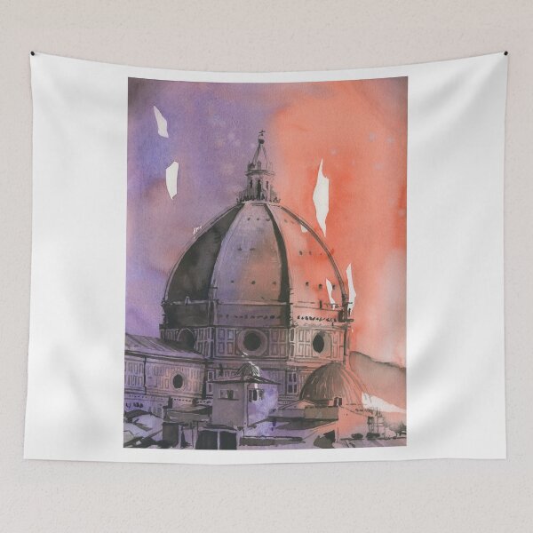 Item preview, Brunelleschi's dome on the Florence Duomo- Italy. Watercolor painting Florence Duomo designed and sold by rfoxphoto.