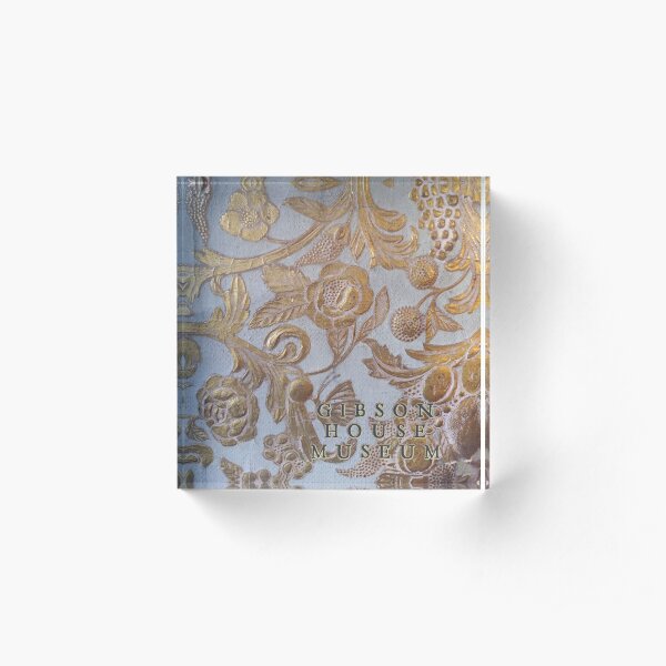 Gibson House Museum Wallpaper Inset Acrylic Block