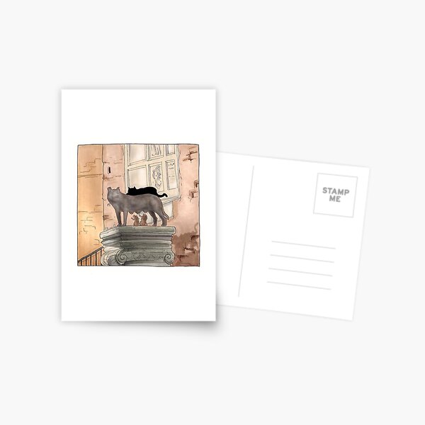 Journal of a Cat in Rome - Napping on top of the Lupa Postcard