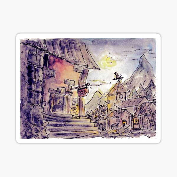 Night scene - The moonlight smiles at us Sticker