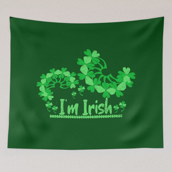Item preview, Beautiful shamrocks with vintage writing, I am Irish. designed and sold by vibeno1.