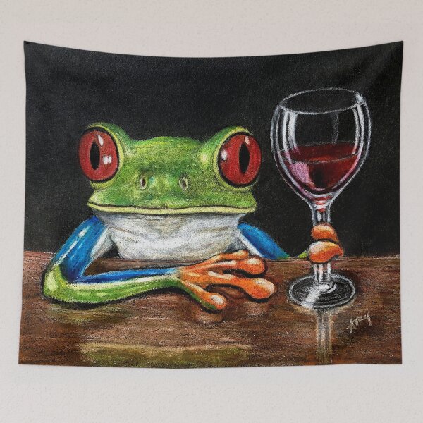 Item preview, Cabernet Frog designed and sold by GardenPartyArt.