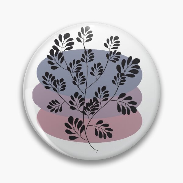 Black Pastel Leaf Print Pin