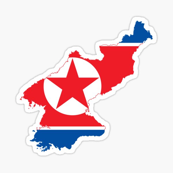 Flag Karte von Nordkorea Sticker