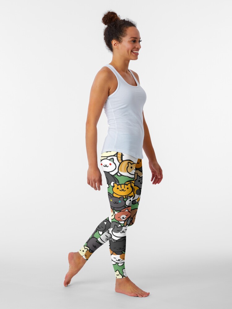 Alternate view of Neko Atsume Sleepy Kitties Leggings