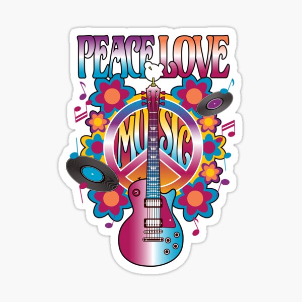 PEACE LOVE MUSIC Sticker