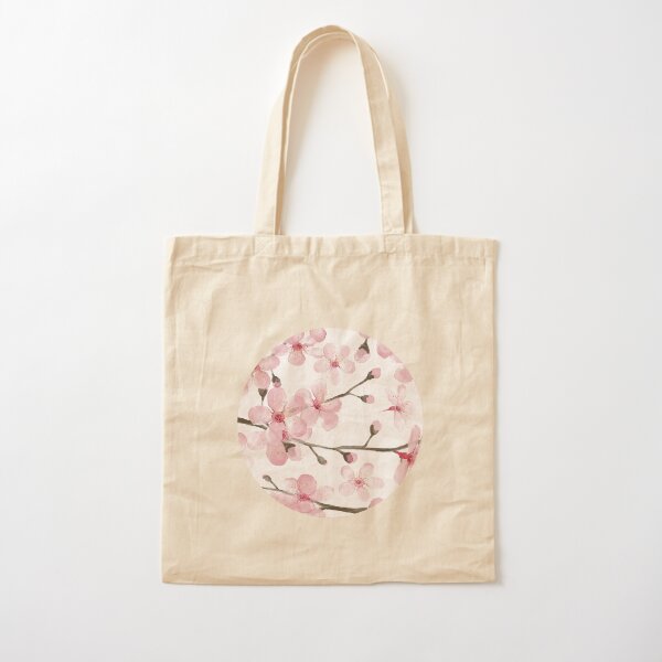 Cherry Blossom watercolor fashion and home decor by Magenta Rose Designs Cotton Tote Bag