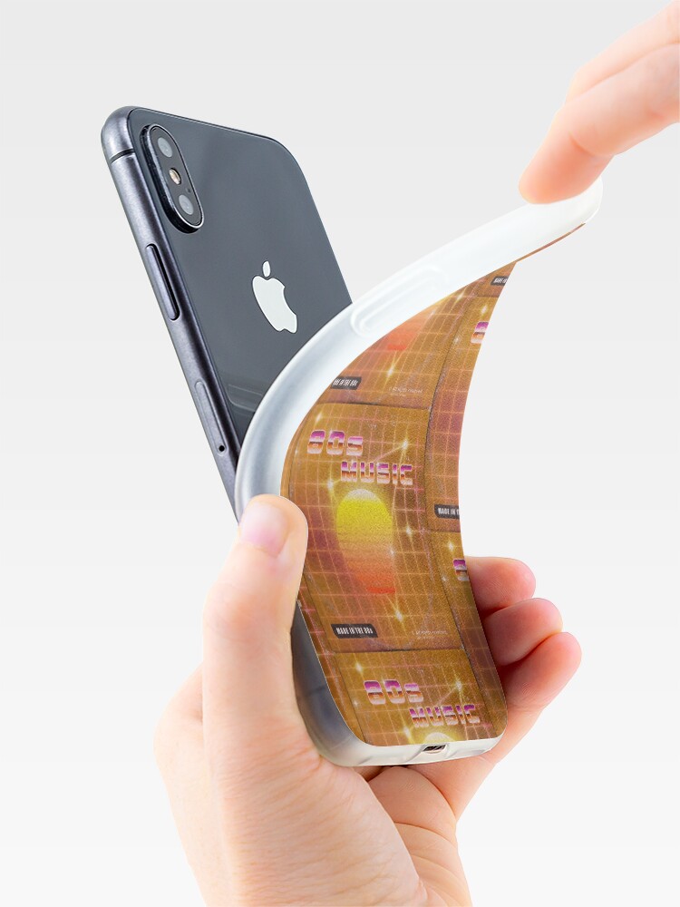 Alternate view of 80s music vinyl disk album iPhone Case