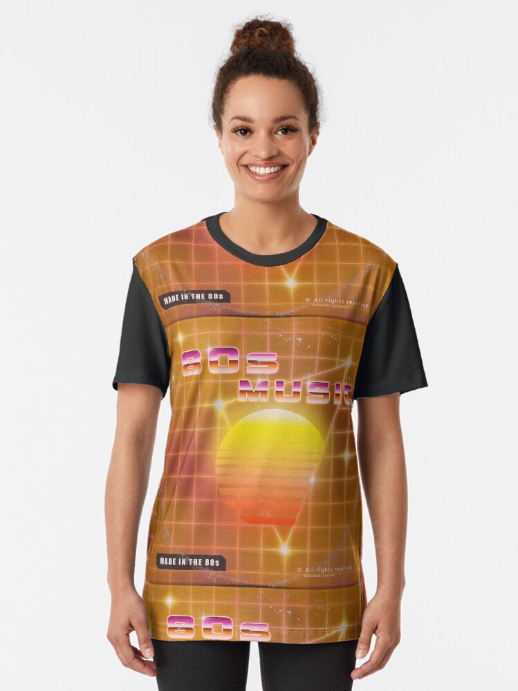 Alternate view of 80s music vinyl disk album Graphic T-Shirt