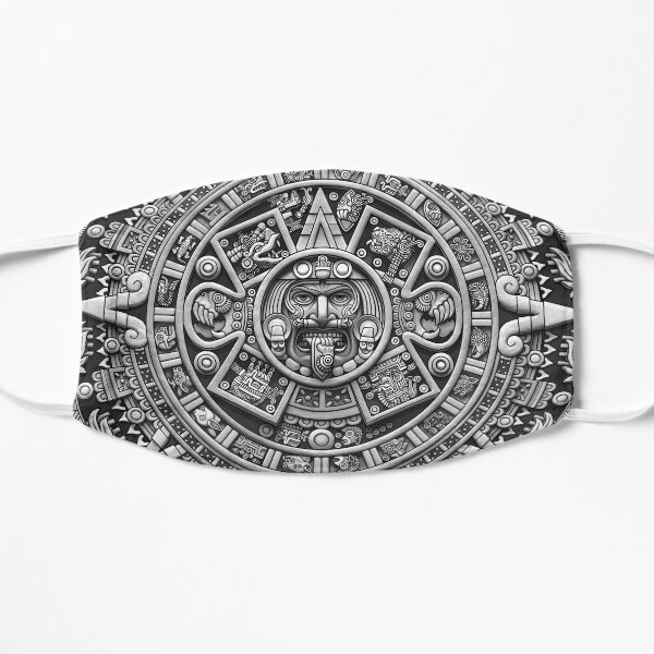 Calendrier aztèque Sun Stone - Greyscale Masque sans plis