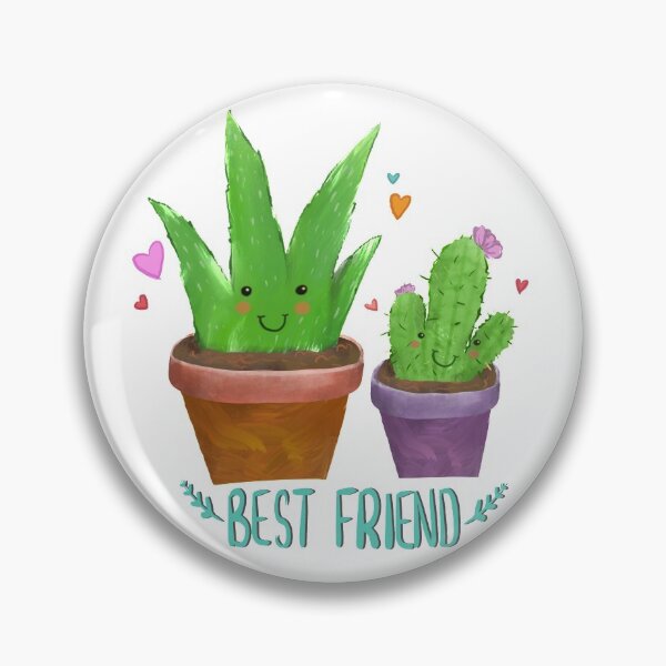Item preview, Best Friend - Cute Cactus and Aloe vera - Flowerpots designed and sold by rainartstudio.