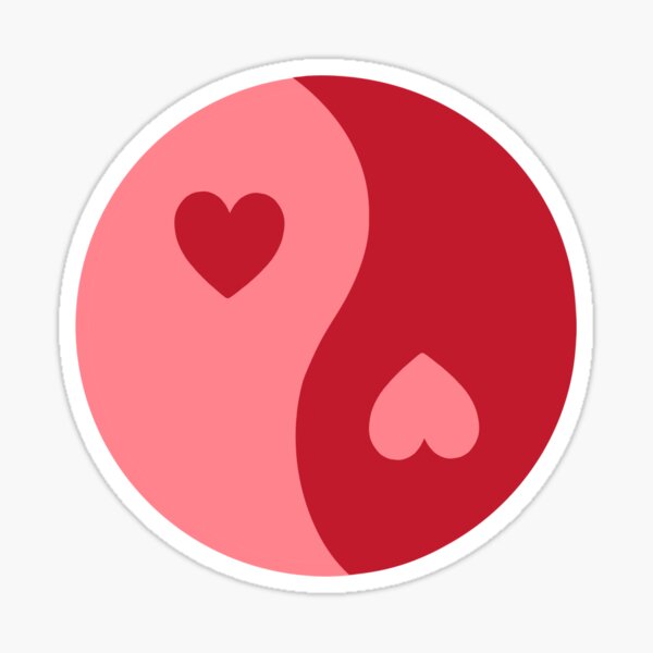 Artikel-Vorschau von rosa und rotes Herz Yin Yang, designt und verkauft von signedbykaty.