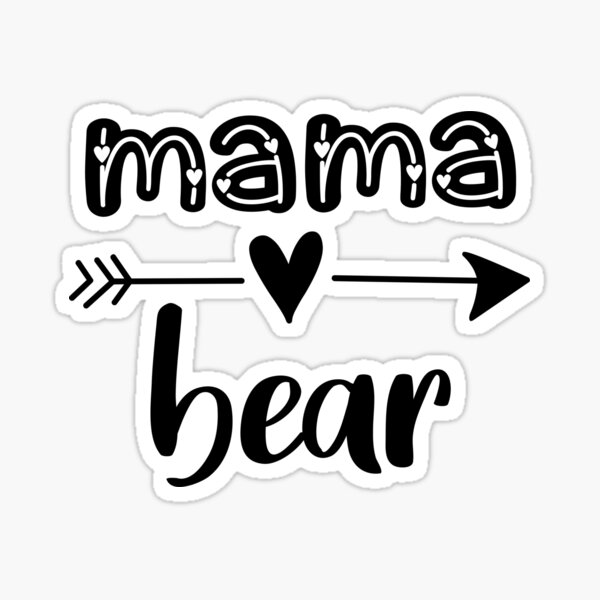 Mama Bear w/Arrow Window Decal - Mama Bear w/Arrow Window Sticker - 7528 | Small | White