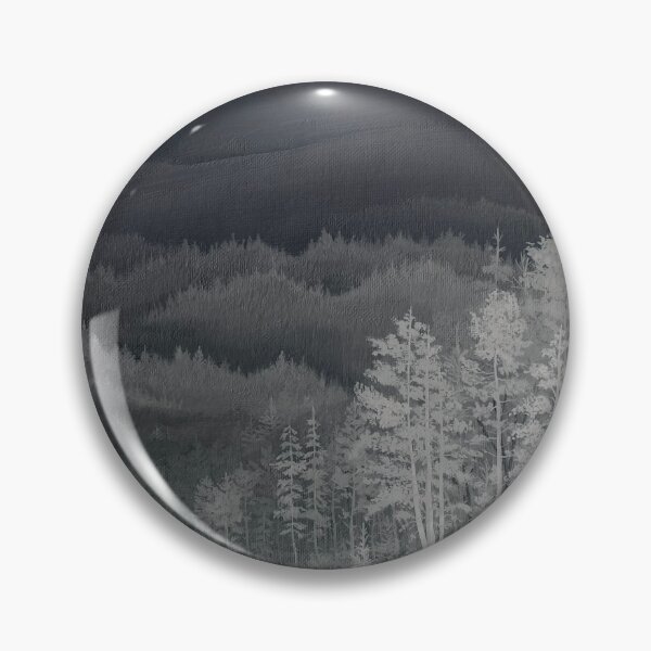 Item preview, Inverted Black and White Misty Forest Mountains Landscape designed and sold by pooja-paints.