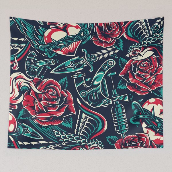 Item preview, Vintage Tattoo Pattern designed and sold by BellaRepetitum.