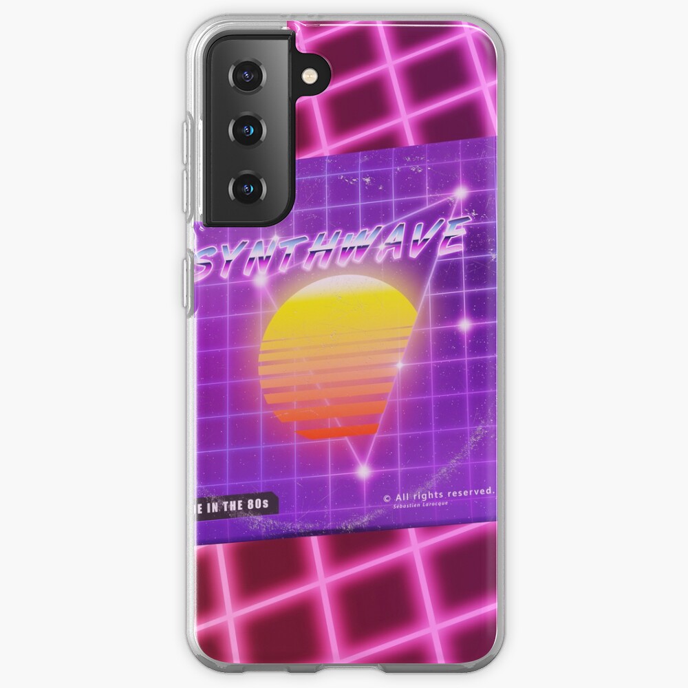 Synthwave music with vinyl disk Samsung Galaxy Phone Case