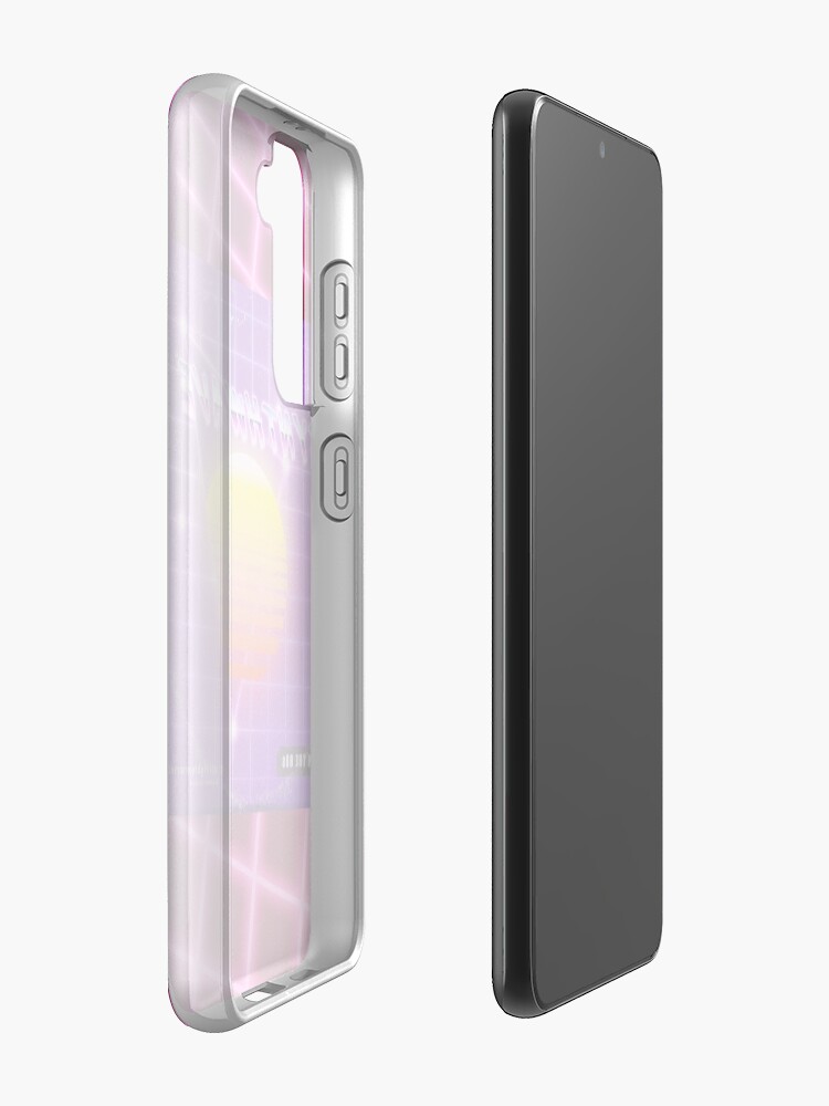 Alternate view of Synthwave music with vinyl disk Samsung Galaxy Phone Case