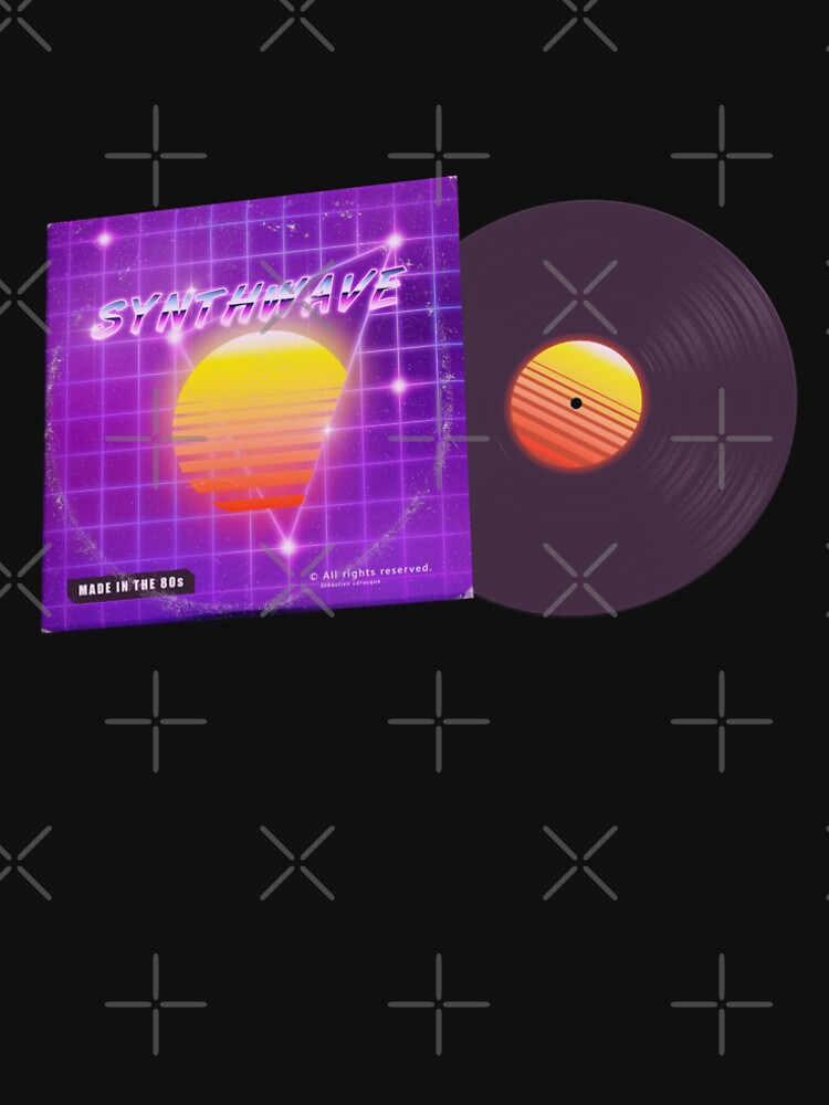 Synthwave music with vinyl disk by GaiaDC