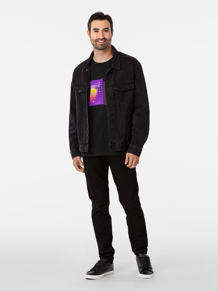 Alternate view of Synthwave music with vinyl disk Premium T-Shirt