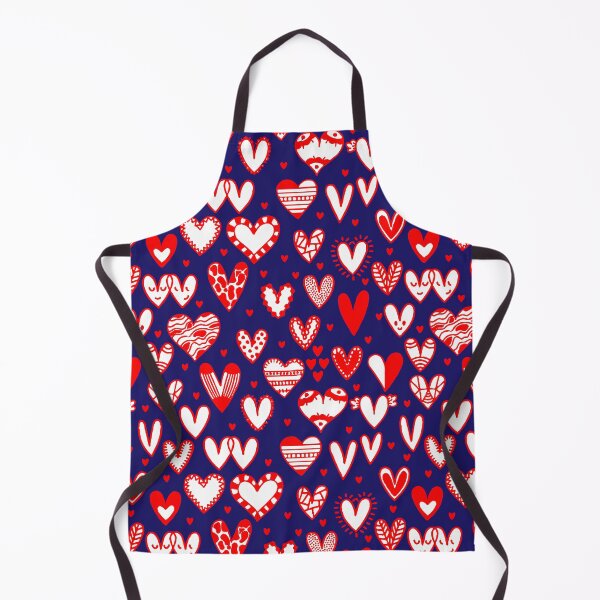 Item preview, Happy Valentine's Day dark blue background with red and white hand drawn hearts designed and sold by mashmosh.