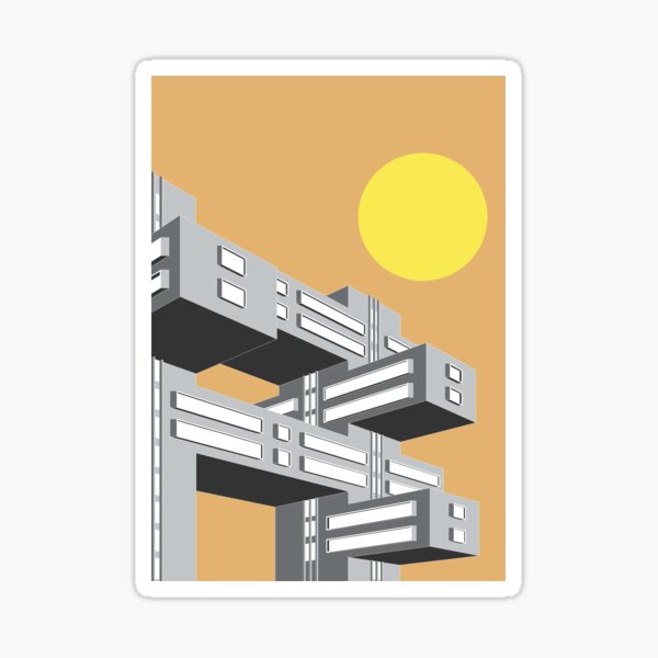 Item preview, Brutalist Print, Bank of Georgia, Tbilisi, Print, Artwork, Illustration, Brutalist Architecture, Architecture Print, Socialist designed and sold by sketchingarchi.