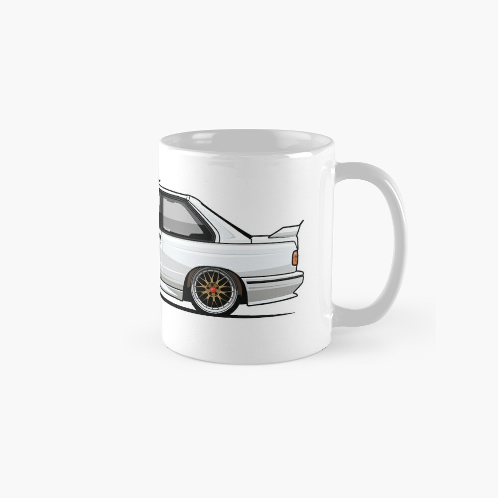 Silver BMW 3 series, E30, illustration Coffee Mug