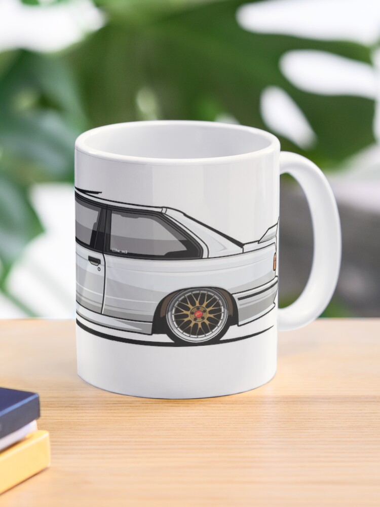 Silver BMW 3 series, E30, illustration Coffee Mug