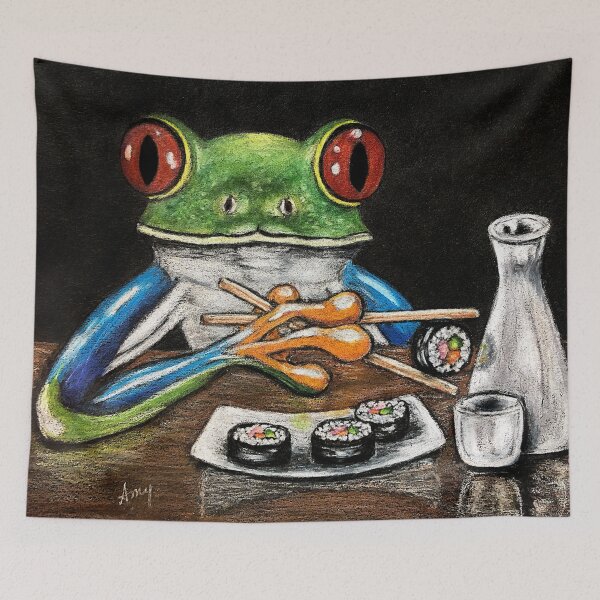 Item preview, Sake & Sushi Frog designed and sold by GardenPartyArt.