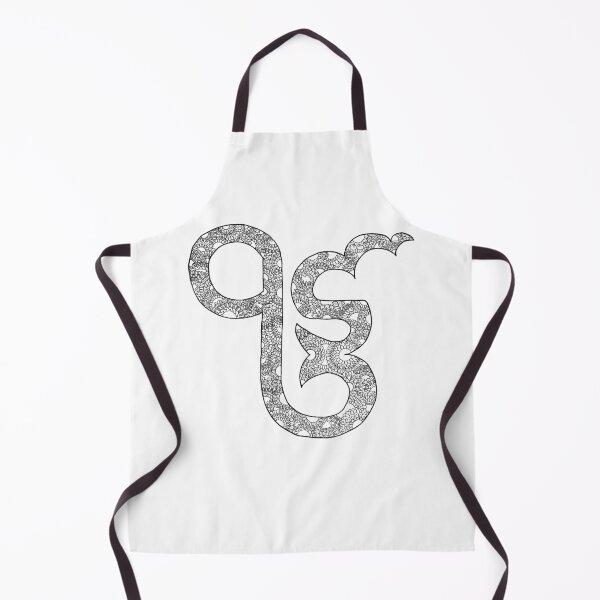 Ik Onkaar Mandala V3 | Black & White Apron