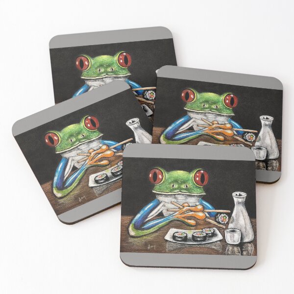 Item preview, Sake & Sushi Frog designed and sold by GardenPartyArt.