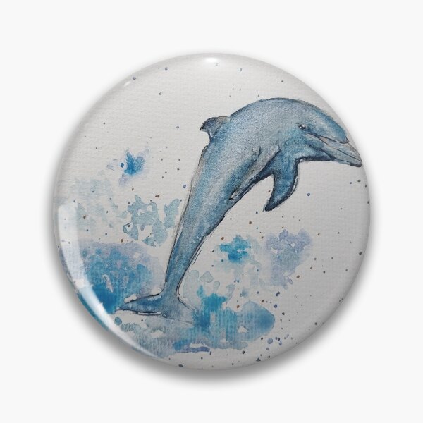 Item preview, Watercolor dolphin circle sticker design designed and sold by asra2020.