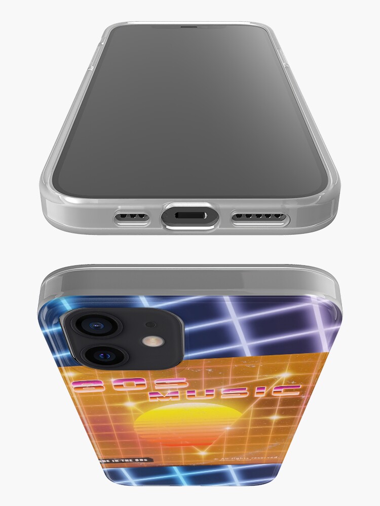 Alternate view of 80s music with vinyl disk iPhone Case