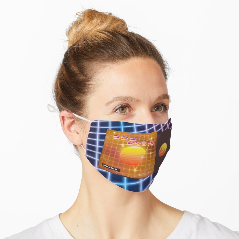 80s music with vinyl disk Mask