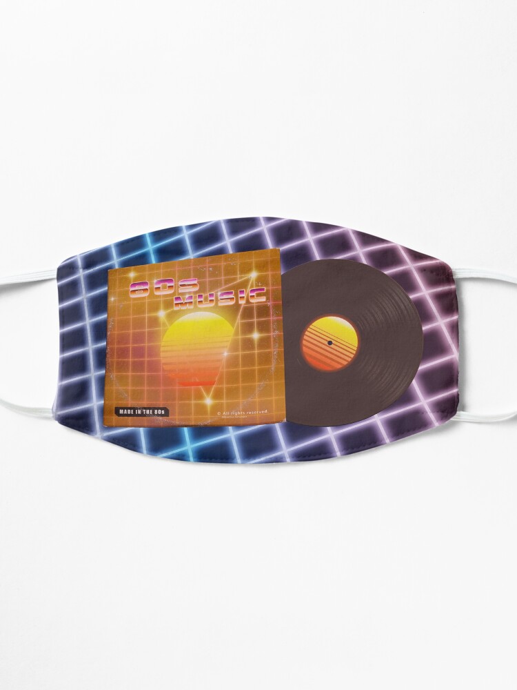 Alternate view of 80s music with vinyl disk Mask