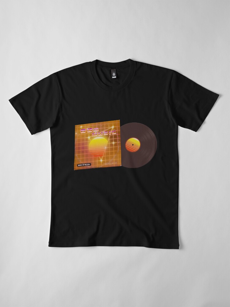 Alternate view of 80s music with vinyl disk Premium T-Shirt