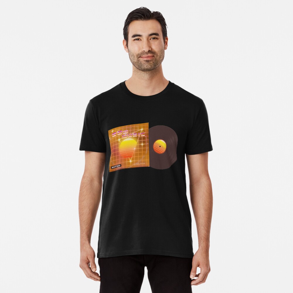 80s music with vinyl disk Premium T-Shirt