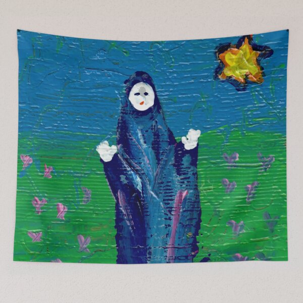 Item preview, "Mask in the Garden" Creepy Figure designed and sold by Gelarie Johnson.