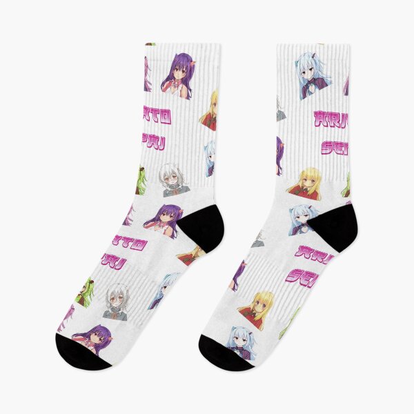 Item preview, six cute anime girls arigato senpai text designed and sold by Omniodise.