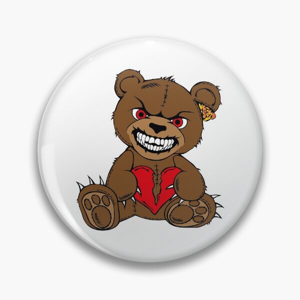 Item preview, Brown evil teddy bear with red eyes and broken heart designed and sold by Tsvet04ek.