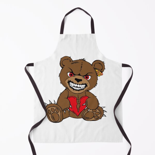 Item preview, Brown evil teddy bear with red eyes and broken heart designed and sold by Tsvet04ek.