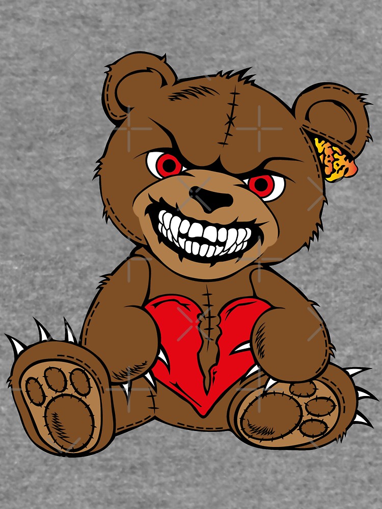 Brown angry bear with joystick, game player, cartoon bear wth red eyes,  smiling bear Kids T-Shirt for Sale by Tsvet04ek