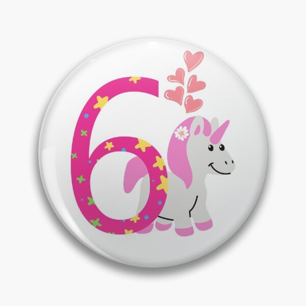 Item preview, 6th birthday girl unicorn hearts six designed and sold by KreativeIdeen.