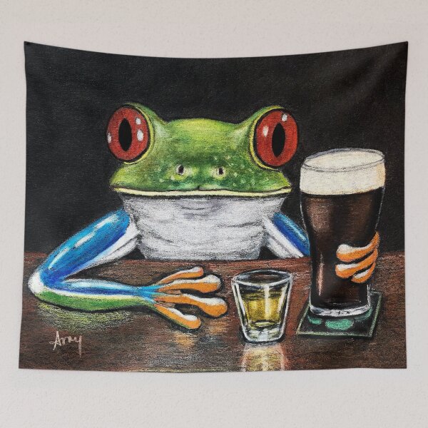 Item preview, Irish Pub Frog designed and sold by GardenPartyArt.
